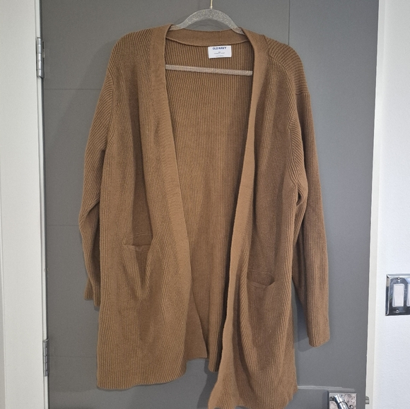 OLD NAVY Textured Long-Line Open-Front Sweater Spiced Saffron XXL - Picture 6 of 9